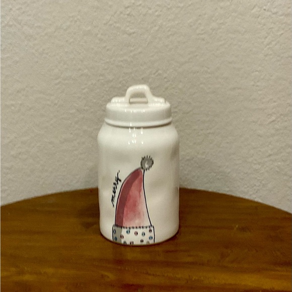 Rae Dunn OG Merry Santa Hat Watercolor Christmas Canister - Picture 3 of 6